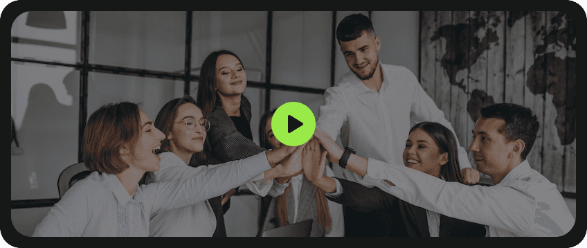 Team members collaborating and agreeing on a project plan